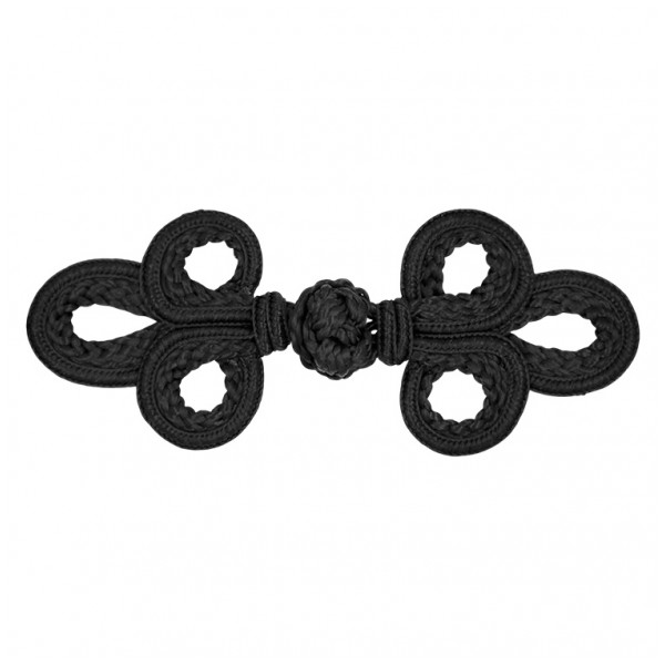 144ДЗ черный, 14х5,6см клевант, сутажная застежка